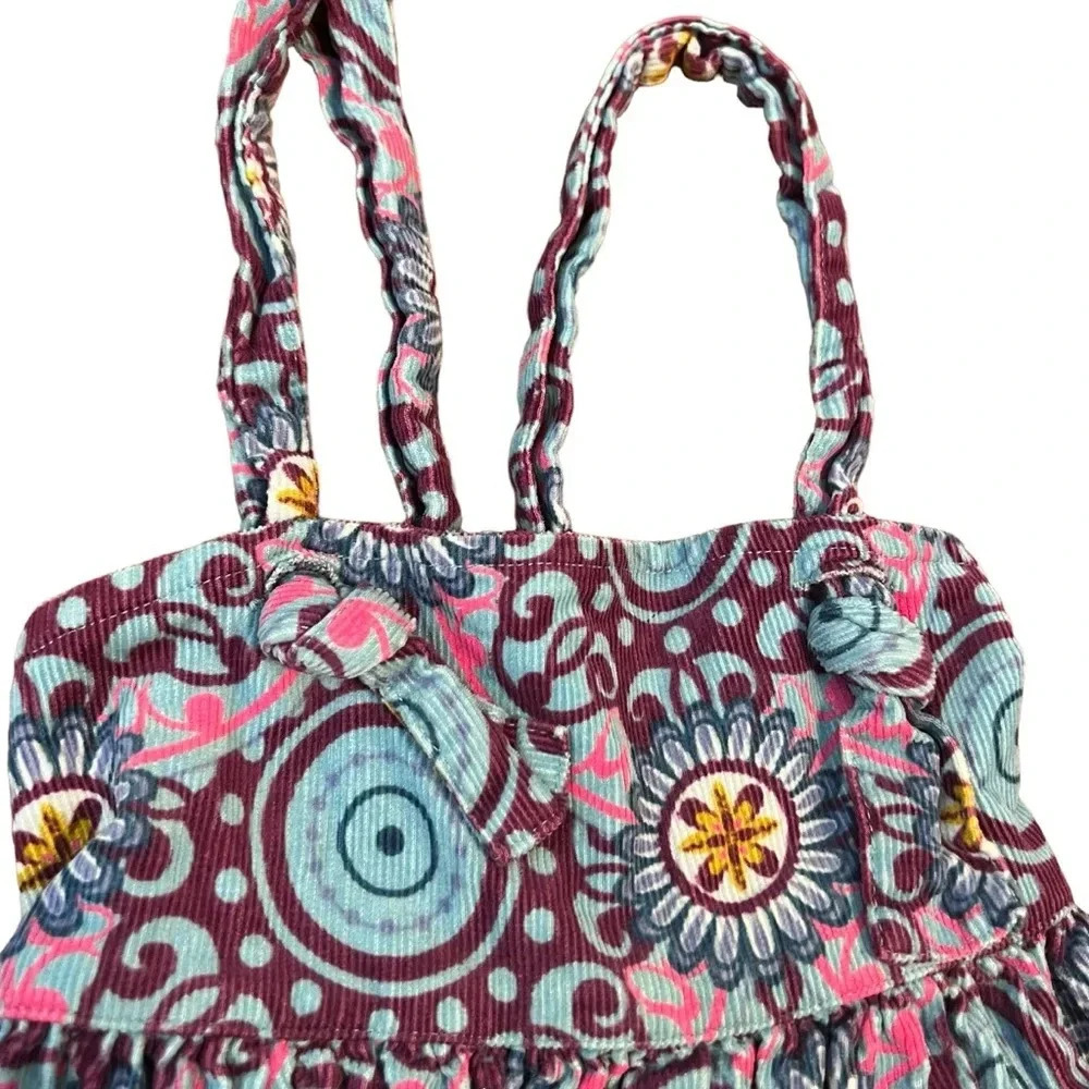 Matilda Jane Paint By Numbers Spin Art Yama Knot Dress Blue Purple Corduroy - 2 - Picture 2 of 6